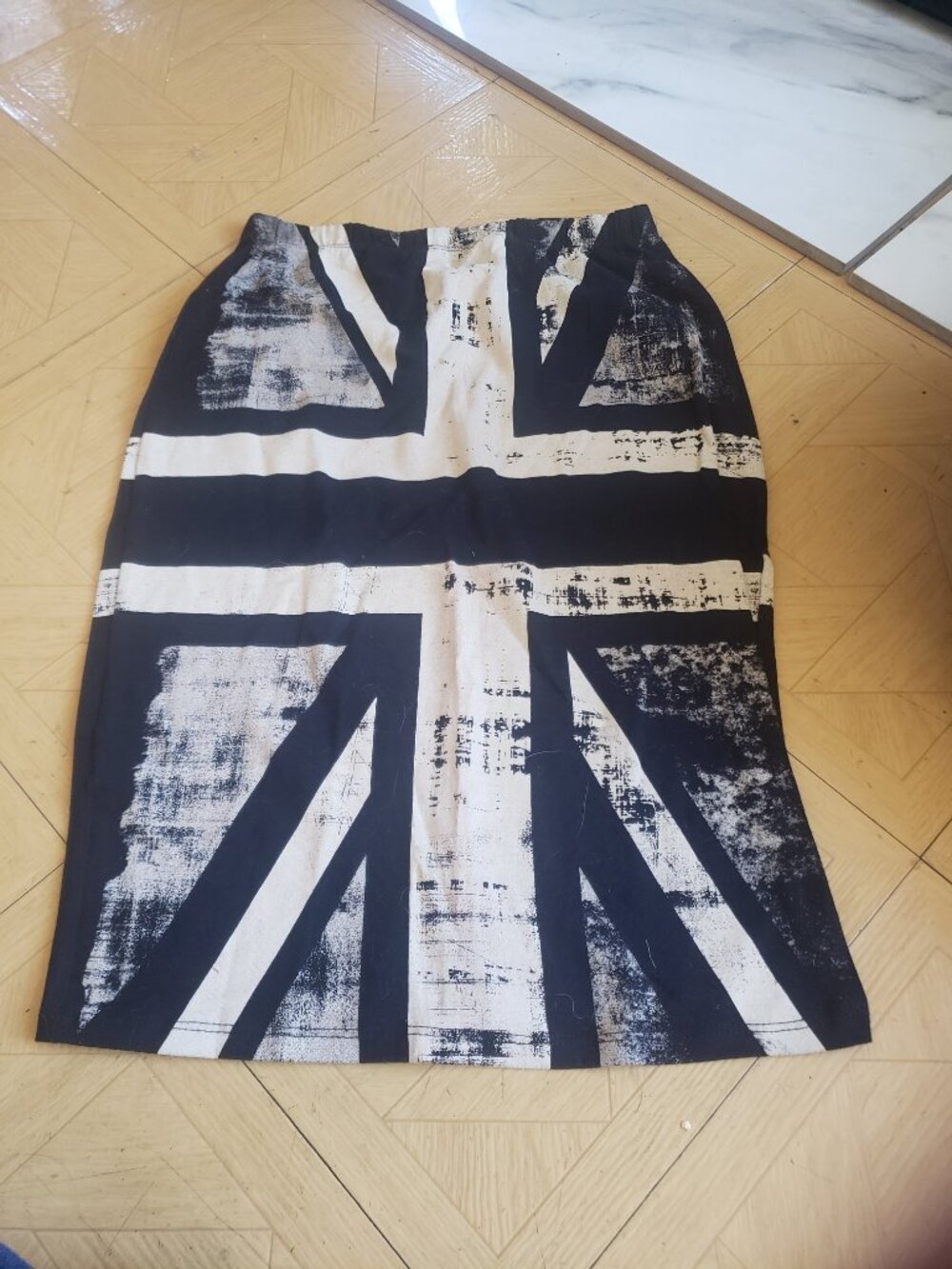 Union Jack Skirt Black and White  No Size, No Label